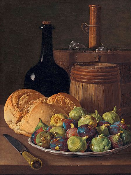 Luis Egidio Meléndez, Still Life with Figs and Bread, c. 1770