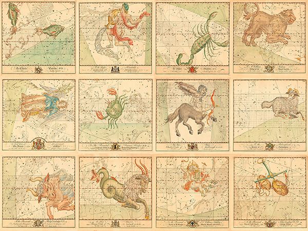John Bevis, Star charts of the signs of the Zodiac