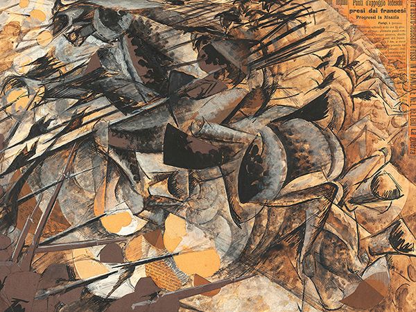 Umberto Boccioni, Carica di lancieri, 1915