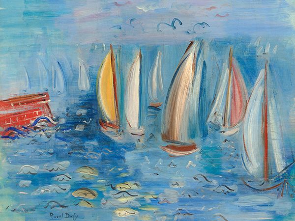 Raoul Dufy, Regates a la jetee rouge au havre