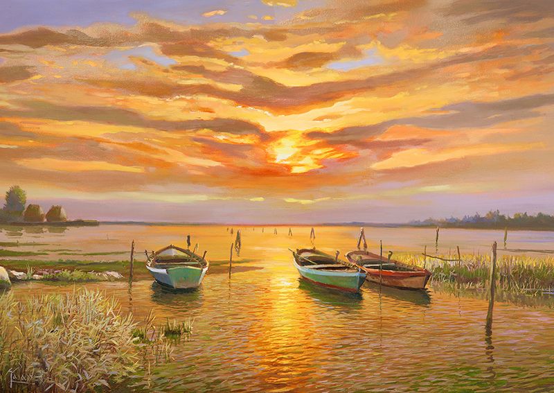 Adriano Galasso, Laguna al tramonto