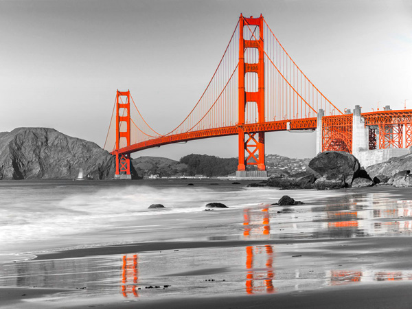 Anonymous, Baker beach and Golden Gate Bridge, San Francisco