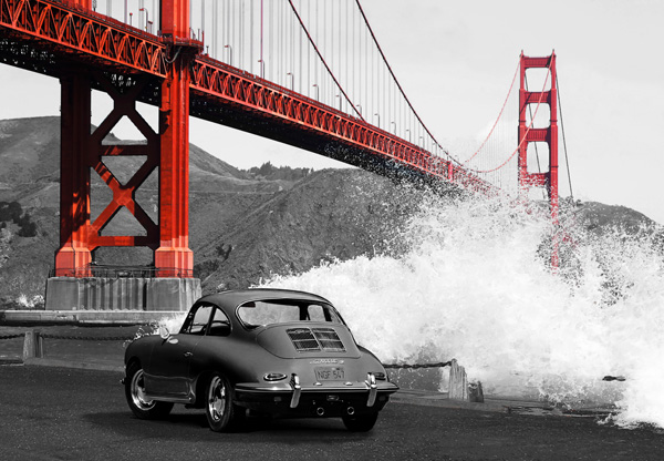Gasoline Images, Under the Golden Gate Bridge, San Francisco (BW)