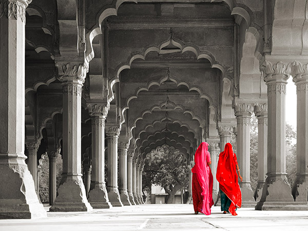 Pangea Images, Women in traditional dress, India (BW)