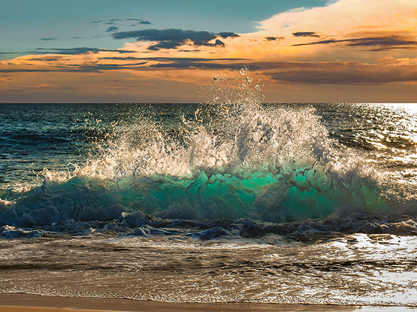 Pangea Images, Wave crashing on the beach, Kauai Island, Hawaii