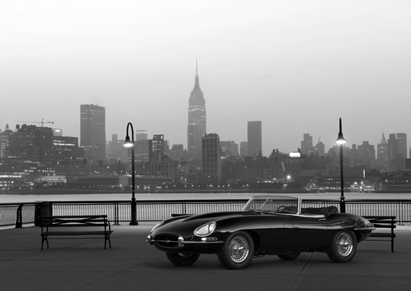 Gasoline Images, Vintage Spyder in NYC (BW)