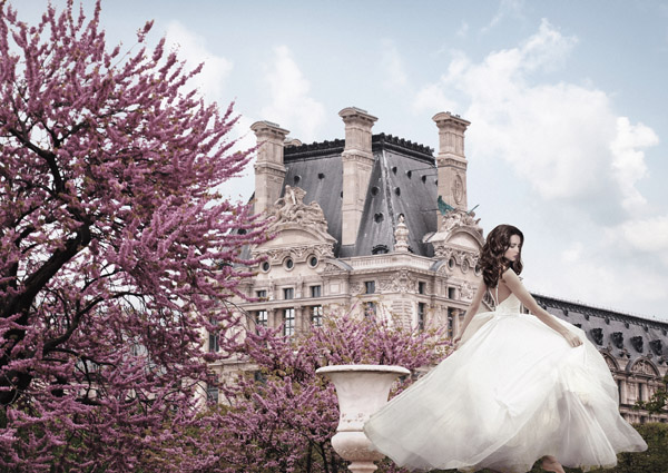 Haute Photo Collection, Young Woman at the Chateau de Chambord