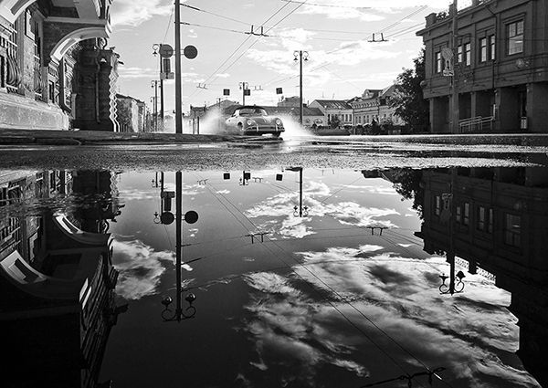 Gasoline Images, After the Rain (B&W)