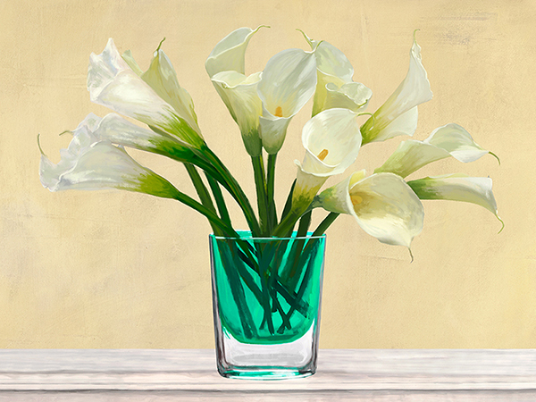 Andrea Antinori, White Callas in a Glass Vase