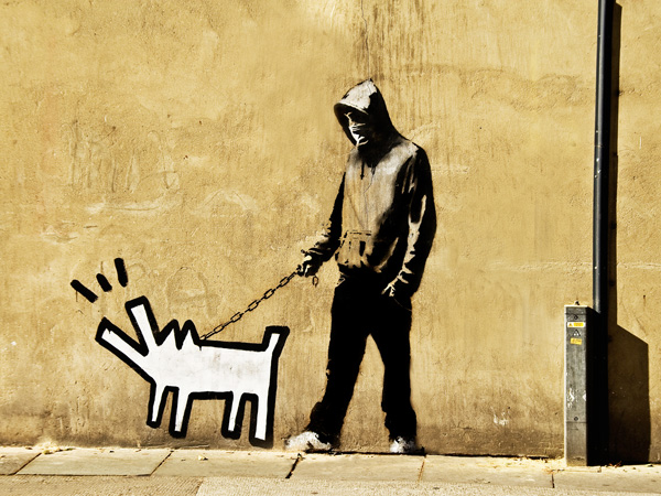 Anonymous (attributed to Banksy), Grange Road, Bermondsey, London (graffiti attributed to Banksy)