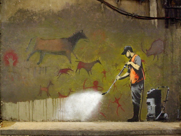 Anonymous (attributed to Banksy), Leake Street, London (graffiti attributed to Banksy)