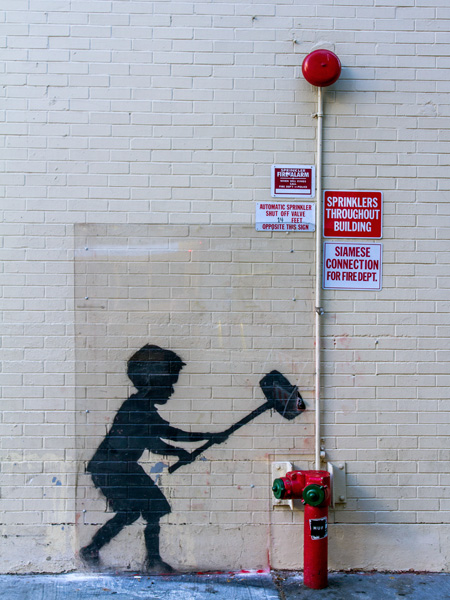 Anonymous (attributed to Banksy), 79th Street/Broadway, NYC (graffiti attributed to Banksy)