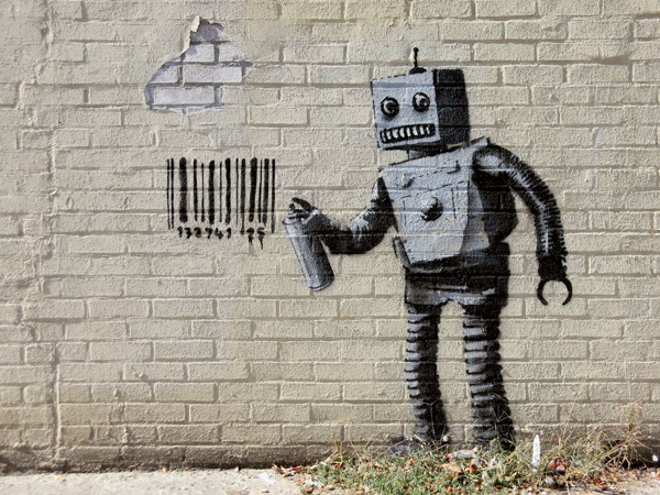 Anonymous (attributed to Banksy), Stillwell Avenue, Coney Island, NYC (graffiti attributed to Banksy)