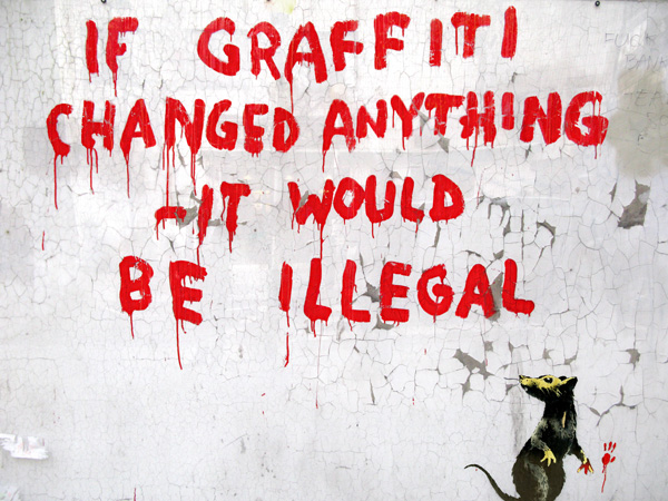 Anonymous (attributed to Banksy), Clipstone Street, London (graffiti attributed to Banksy)