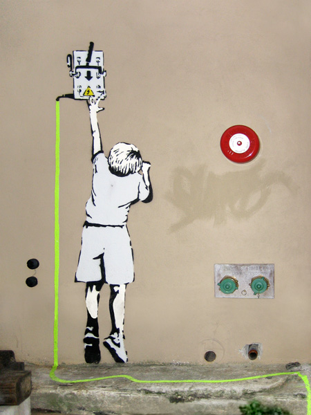 Anonymous (attributed to Banksy), Boy – North 6th Avenue, NYC (graffiti attributed to Banksy)