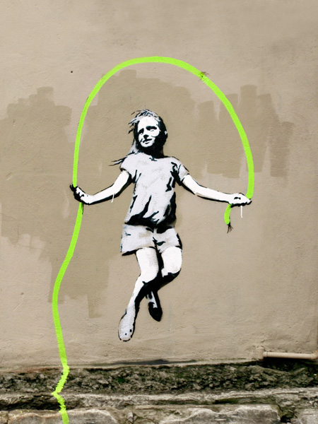 Anonymous (attributed to Banksy), Girl – North 6th Avenue, NYC (graffiti attributed to Banksy)