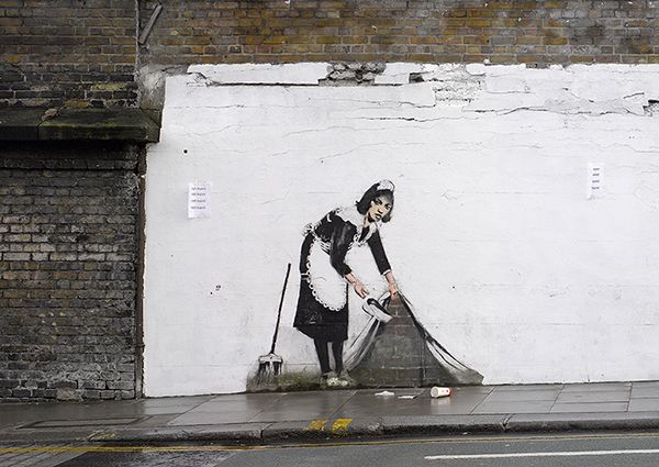 Anonymous (attributed to Banksy), Regents Park Rd, Camden, London (graffiti attributed to Banksy, detail)