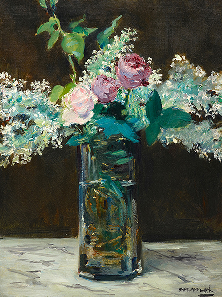 Edouard Manet, Vase of White Lilacs and Rose
