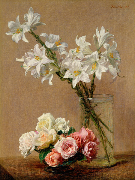 Henri Fantin-Latour, Roses and Lilies