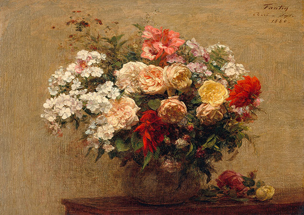 Henri Fantin-Latour, Vase with Summer Flowers