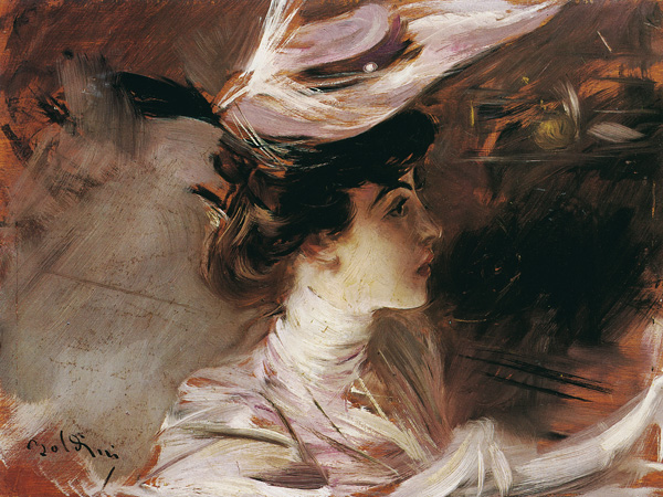 Giovanni Boldini, Il cappellino nuovo (Lina Cavalieri)