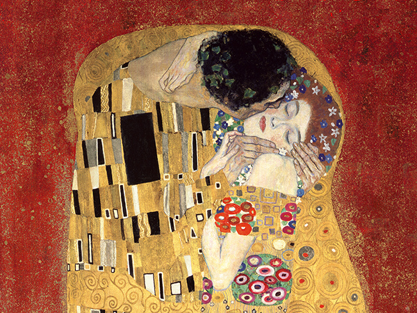 Gustav Klimt, The Kiss, detail (Red variation)