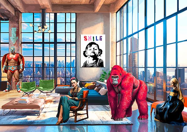 Gerard Madau, Surrealoft, At the Girls&rsquo; (detail)