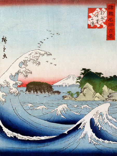 Ando Hiroshige, Mont Fuji derrière la mer agitée