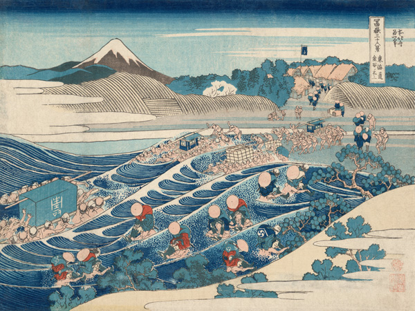 Katsushika Hokusai, Fuji Seen from Kanaya on the Tokaido (From 36 Views of Mount Fuji)