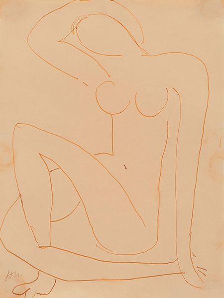 Henri Matisse, Nu assis, le bras derriere la tete, 1953