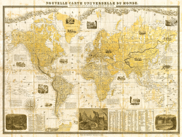 Joannoo, Gilded 1859 Map of the World