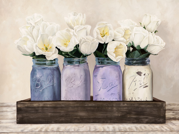 Jenny Thomlinson, Tulips in Mason Jars