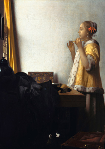 Jan Vermeer, Woman with a Pearl Necklace (detail)