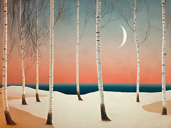 Sayaka Miko, Moonlight on the Birch Forest (detail)