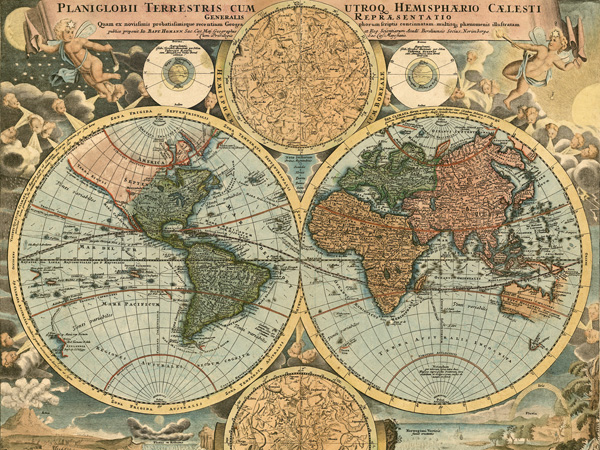 Johanne Baptist Homann, Planiglobii terrestris, 1716 (detail)