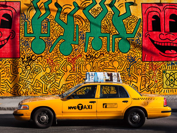 Michel Setboun, Taxi and mural painting, NYC