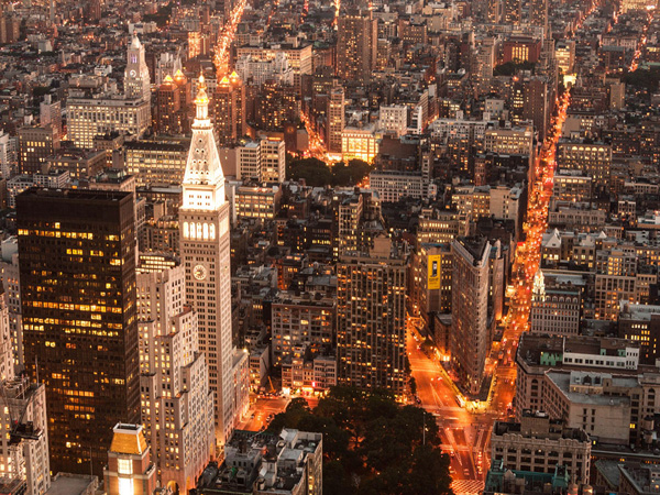 Michel Setboun, Aerial view of Manhattan with Flatiron Building, NYC