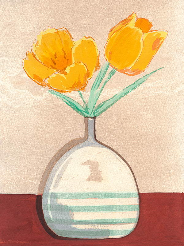 Pat Dupree, Vase with Tulips I