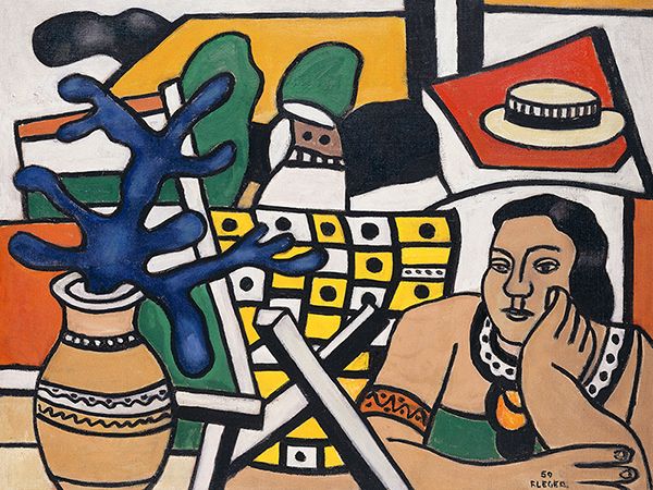 Fernand Leger, Une femme brune, une plante bleue