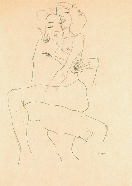 Egon Schiele, Couple Embracing