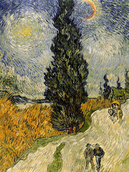 Vincent van Gogh, Road with Cypresses (detail)