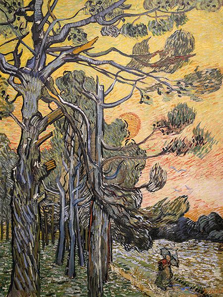 Vincent van Gogh, Pine Trees at Sunset