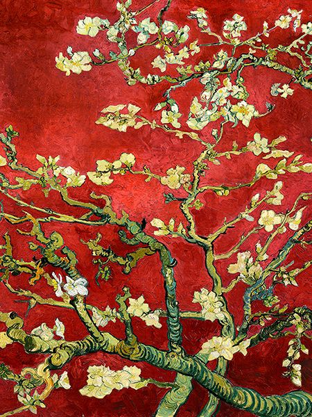 Vincent van Gogh, Van Gogh Deco – Mandorlo in fiore (red variation, detail) 