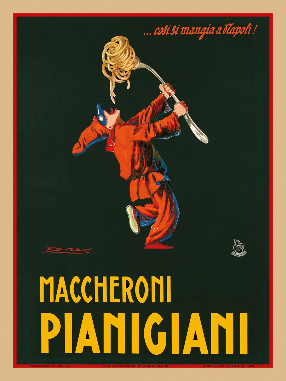 Achille Luciano Mauzan, Maccheroni Pianigiani