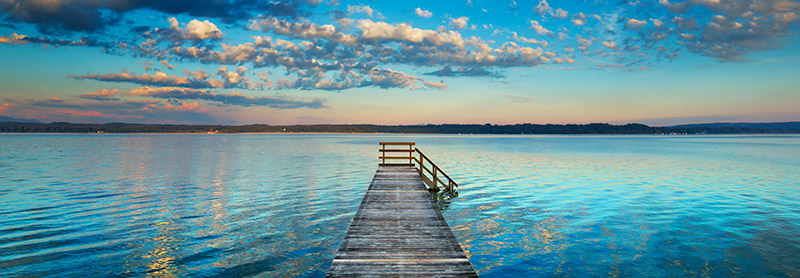 Frank Krahmer, Boat ramp and filigree clouds, Bavaria, Germany