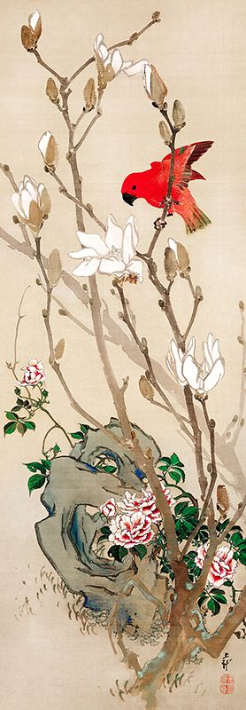 Mihata Joryu, Red parakeet, c. 1830